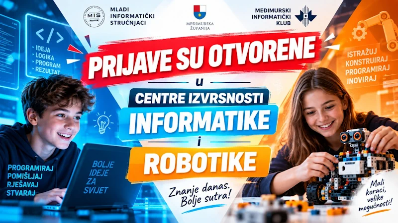 PRIJAVE SU OTVORENE: Centri izvrsnosti robotike i informatike Međimurske županije